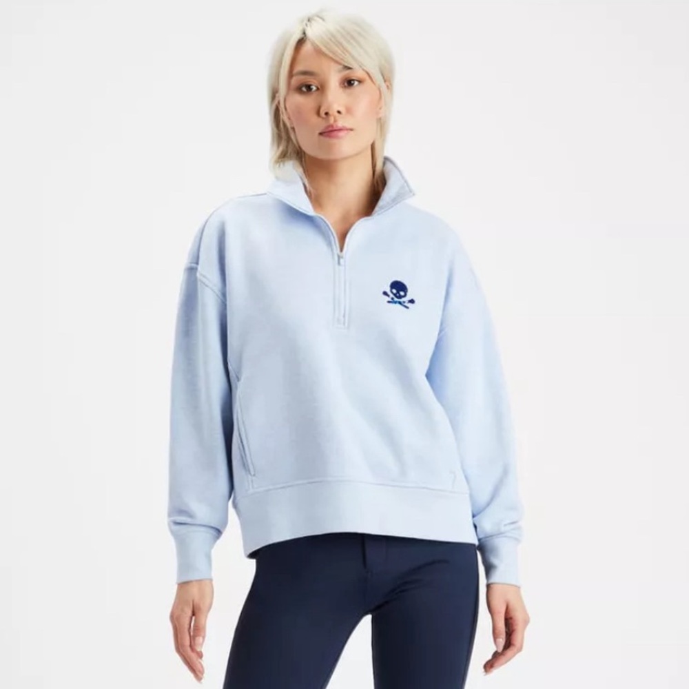 G/FORE Light Blue Quarter-Zip Pullover
